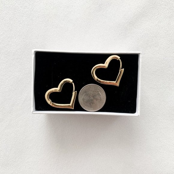 Anthropologie Heart Shaped Hoop Earrings - Picture 2 of 3